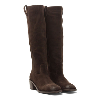 Elin Damen Wildleder-Stiefel Brown