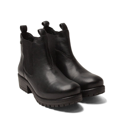 Lia Dames Leder Chelsea-Boots Black