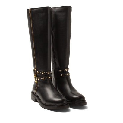 Emma Damen Leder-Stiefel Black