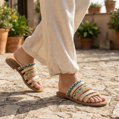 Loa Damen Pantoletten Multi
