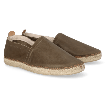 Marc Herren Leder-Espadrilles Caqui