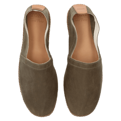 Marc Herren Leder-Espadrilles Caqui