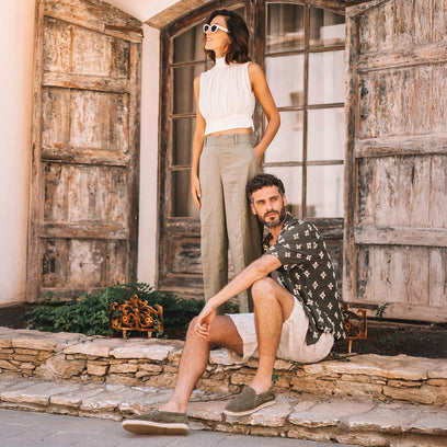 Marti Herren Wildleder-Espadrilles Army