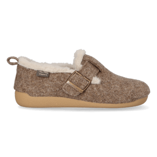 Moni-FP Damen Filz-Hausschuhe Taupe