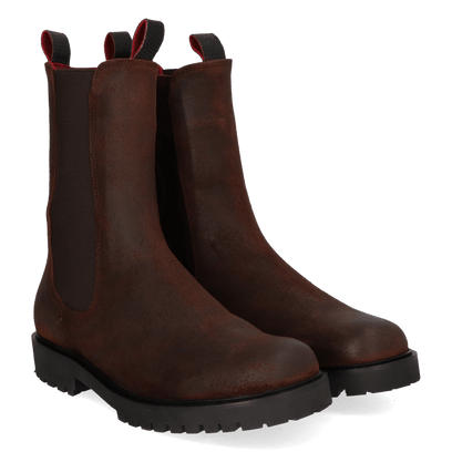 BEBE 03.03 Damen Leder-Boots Dark Brown