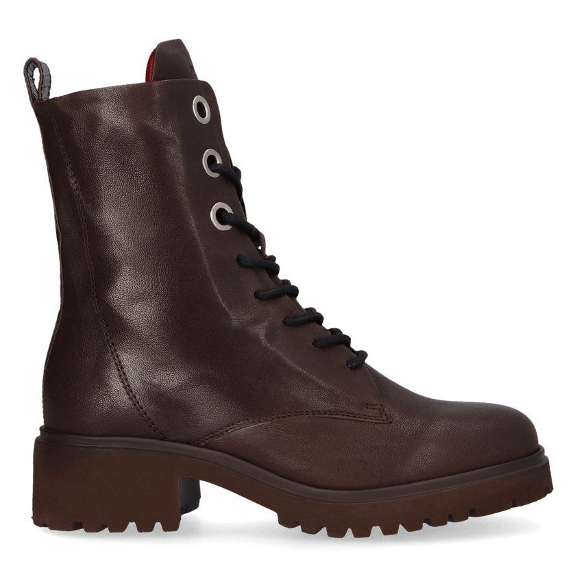 CLEO 16.02 Damen Leder-Schnürboots Dark Brown