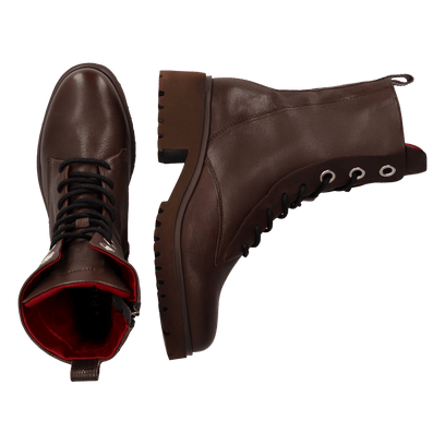 CLEO 16.02 Damen Leder-Schnürboots Dark Brown