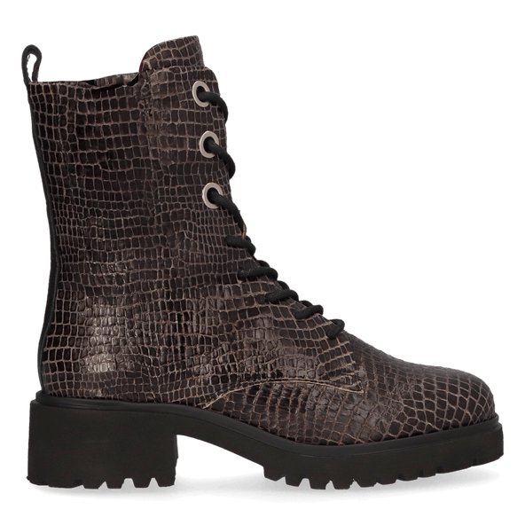 CLEO 16.04 Damen Leder-Schnürboots Black Snake