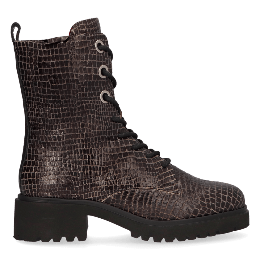 CLEO 16.04 Damen Leder-Schnürboots Black Snake
