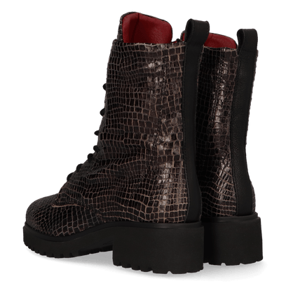 CLEO 16.04 Damen Leder-Schnürboots Black Snake