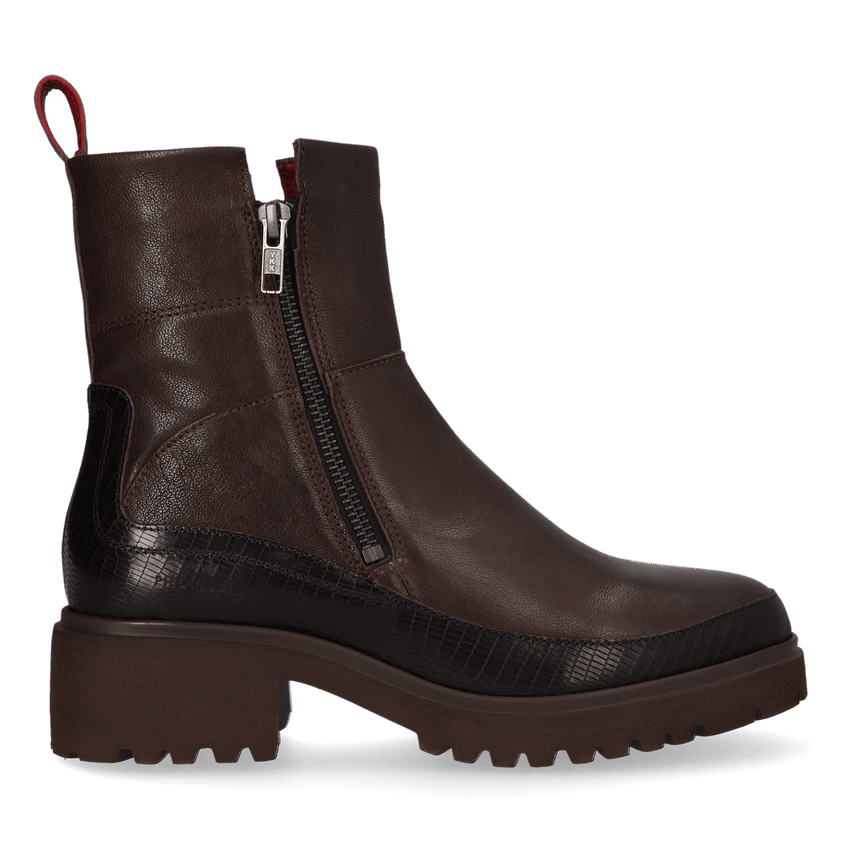 COCO 09.11 Damen Leder-Stiefeletten Dark Brown