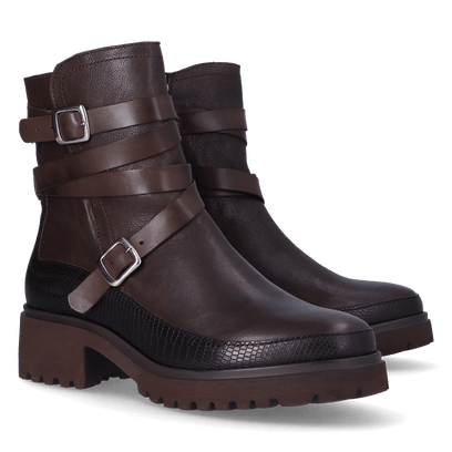 CODY 13.03 Damen Leder-Stiefeletten Dark Brown