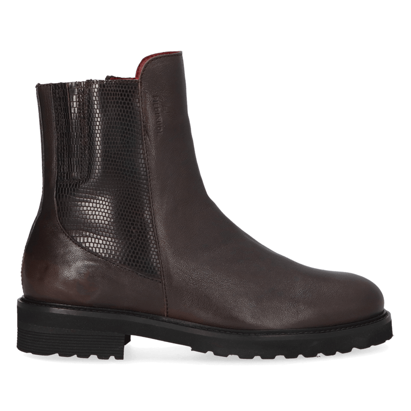 HAUDI 04.02 Damen Leder-Boots Dark Brown