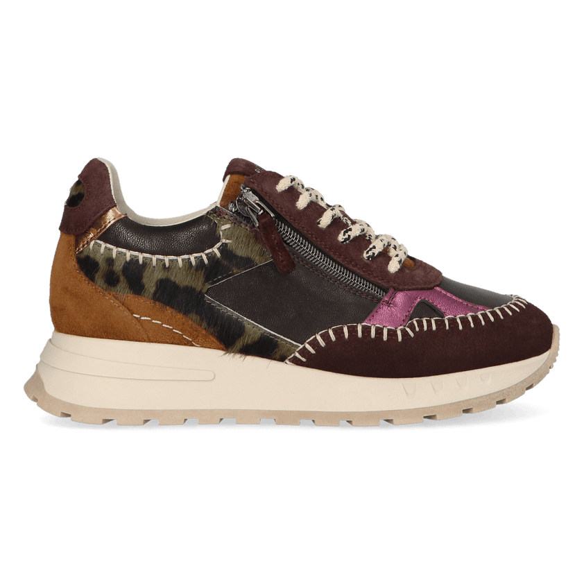 HEDY 05.04 Damen Leder-Sneaker Dark Brown/Purple