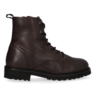 HEN 01.02 Damen Leder-Stiefeletten Dark Brown