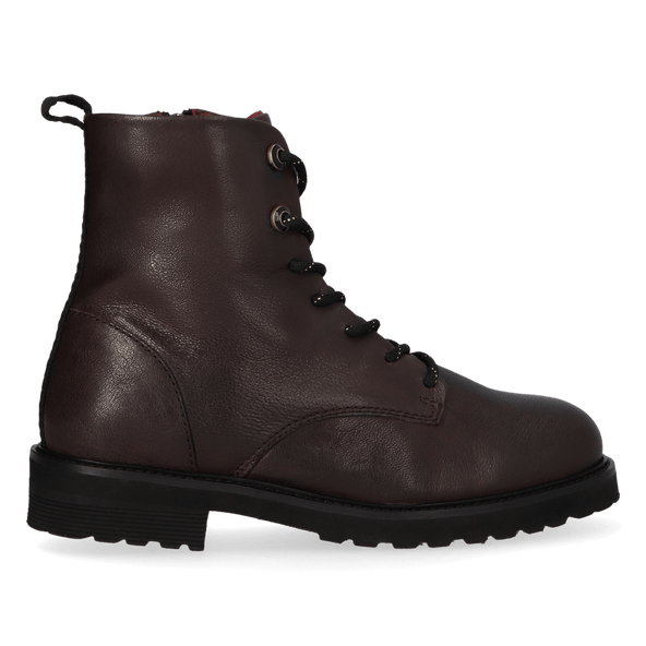HEN 01.02 Damen Leder-Stiefeletten Dark Brown