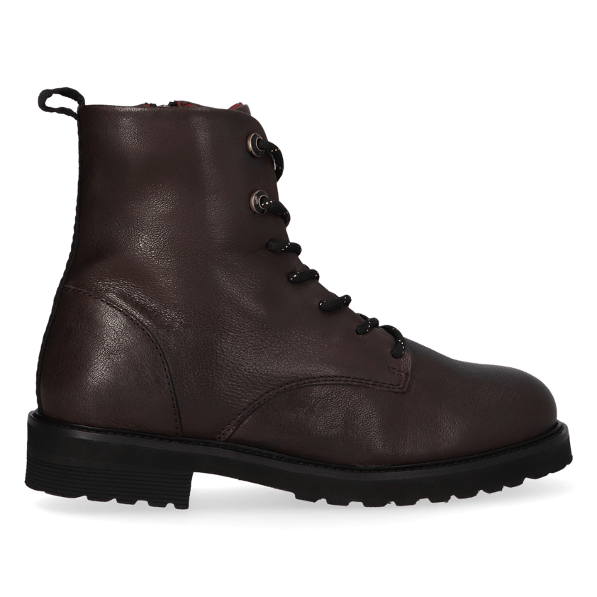 HEN 01.02 Damen Leder-Stiefeletten Dark Brown