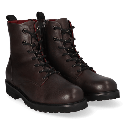 HEN 01.02 Damen Leder-Stiefeletten Dark Brown