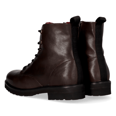HEN 01.02 Damen Leder-Stiefeletten Dark Brown