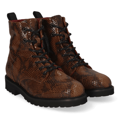 HEN 01.03 Damen Leder-Stiefeletten Dark Brown