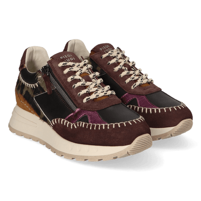 KAROL 04.04 Damen Leder-Sneaker Dark Brown/Purple