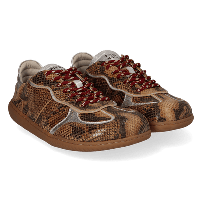 NUDI 01.01 Damen Leder-Sneaker Cuoio Snake