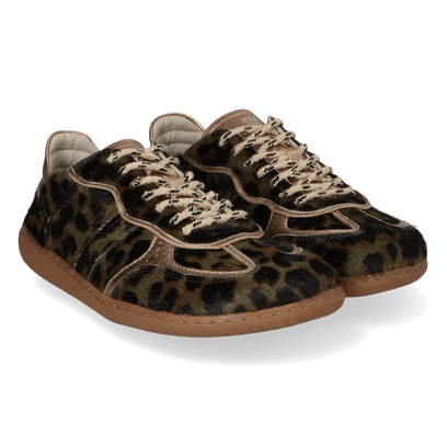 NUDI 01.02 Damen Sneaker Ponyhaar Green Leopard