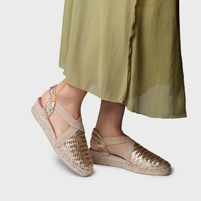 Siracusa Dames Leder-Espadrilles Plati
