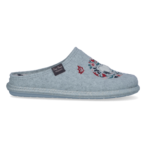 Snoopy Damen Filz-Hausschuhe Aqua