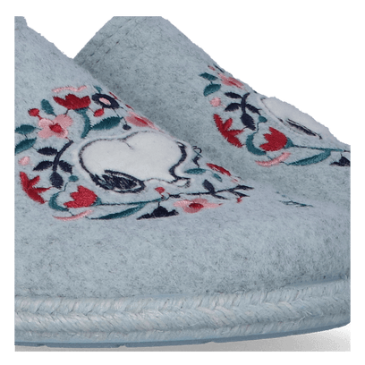 Snoopy Damen Filz-Hausschuhe Aqua