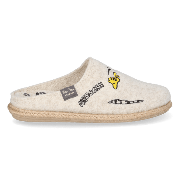 Snoopy Damen Filz-Hausschuhe Cru