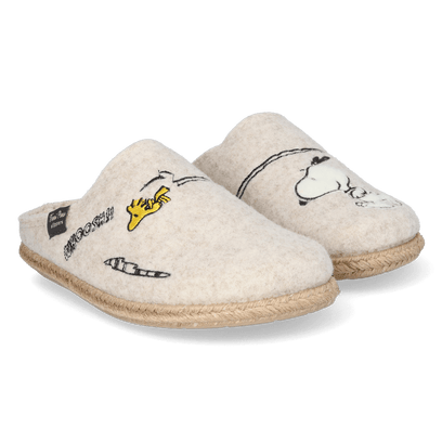 Snoopy Damen Filz-Hausschuhe Cru