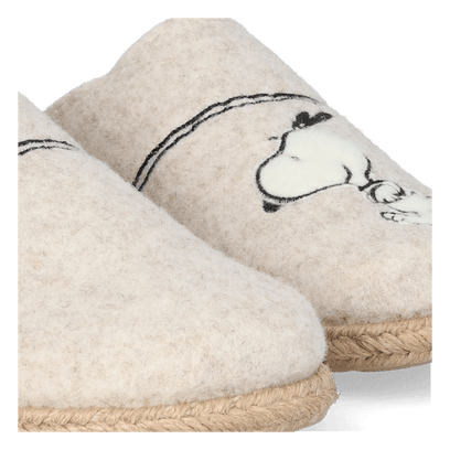 Snoopy Damen Filz-Hausschuhe Cru