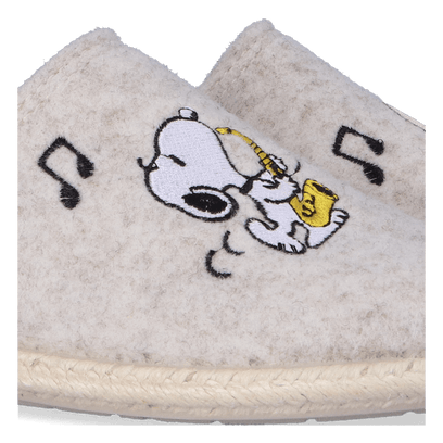 Snoopy Damen Filz-Hausschuhe Milk