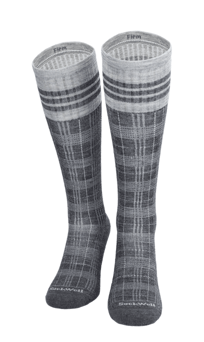 Tartan Herren Kompressionsstrümpfe 20-30 mmHg Charcoal