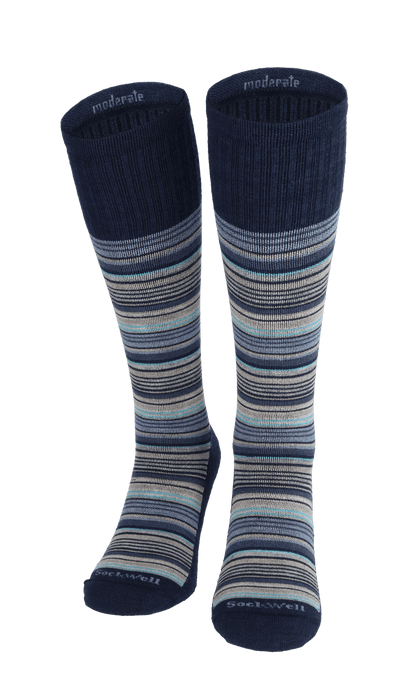 Sunset Stripe Herren Kompressionsstrümpfe 10-15 mmHg Navy