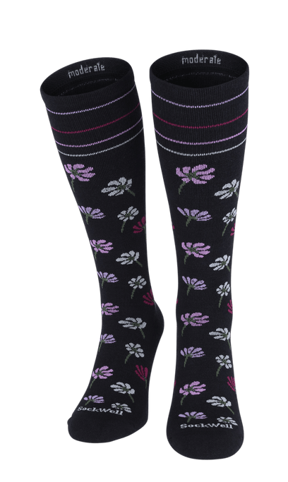 Field Flower Damen Kompressionsstrümpfe 15-20 mmHg Black