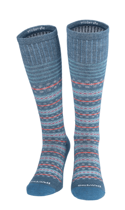 Mini Fairisle Damen Kompressionsstrümpfe 15-20 mmHg Blueridge
