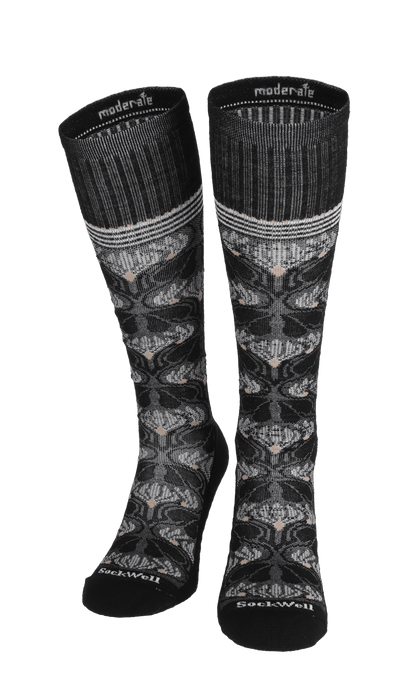 Floral Tapestry Damen Kompressionsstrümpfe 15-20 mmHg Black