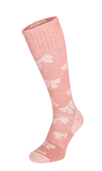 Bows Damen Kompressionsstrümpfe 15-20 mmHg Pink Clay