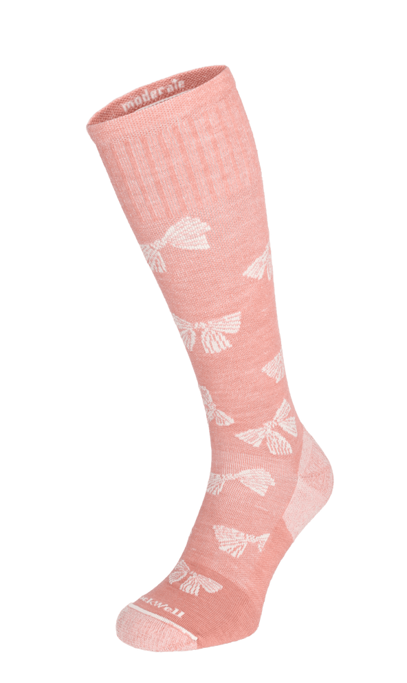 Bows Damen Kompressionsstrümpfe 15-20 mmHg Pink Clay