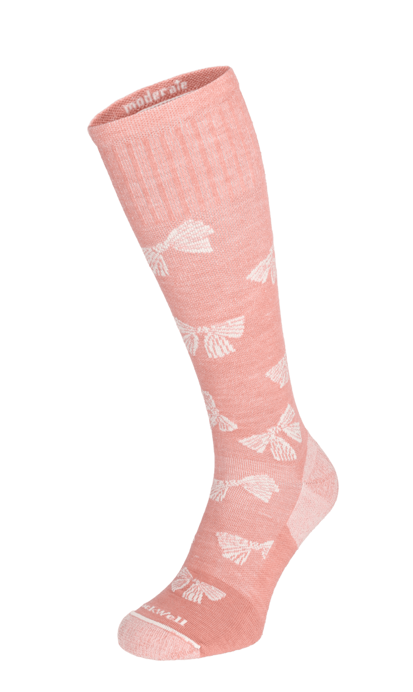 Bows Damen Kompressionsstrümpfe 15-20 mmHg Pink Clay