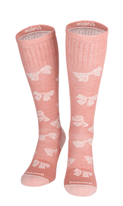 Bows Damen Kompressionsstrümpfe 15-20 mmHg Pink Clay