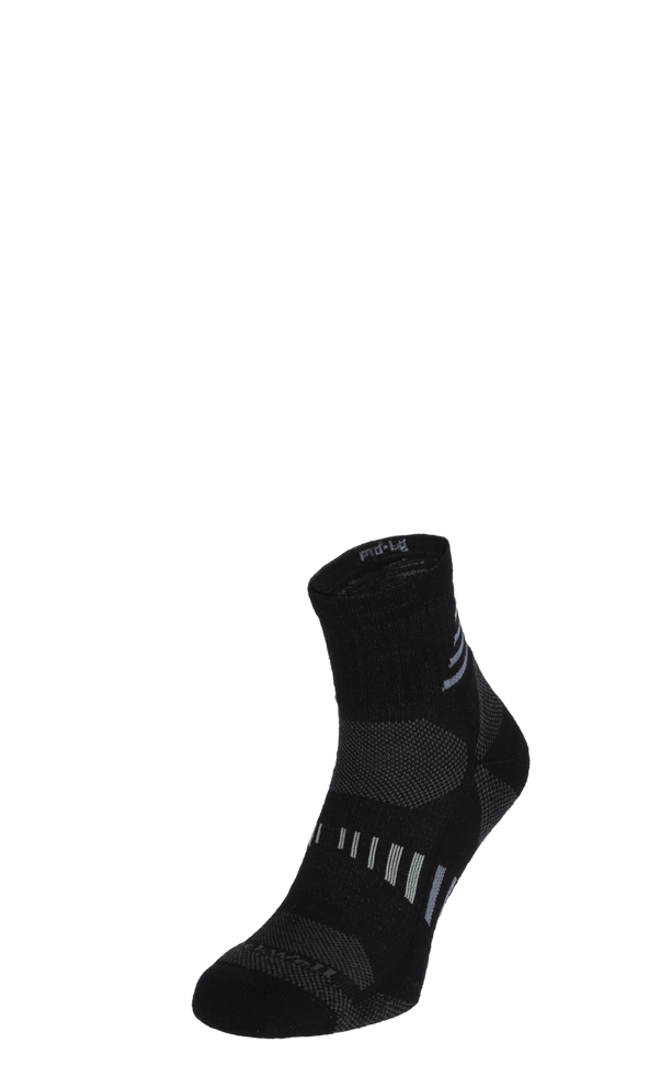 Ascend II Quarter Herren Wandersocken 15-20 mmHg Black