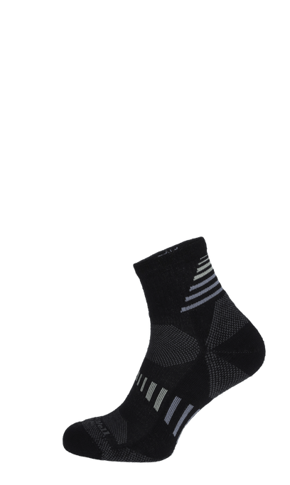 Ascend II Quarter Herren Wandersocken 15-20 mmHg Black