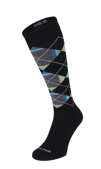 Prism Argyle Herren Kompressionsstrümpfe 15-20 mmHg Black