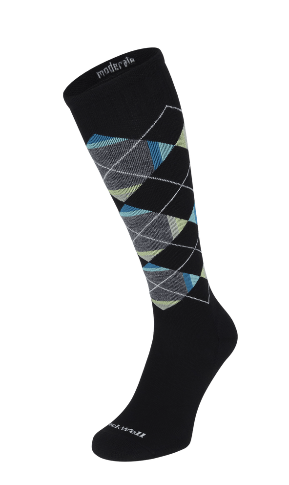 Prism Argyle Herren Kompressionsstrümpfe 15-20 mmHg Black