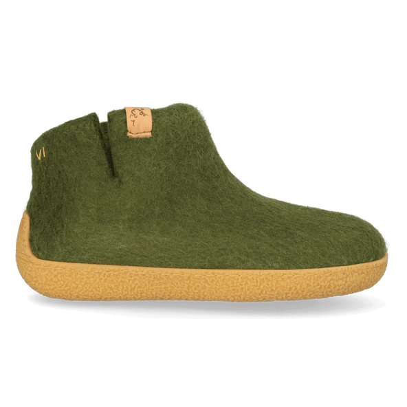 Rabara Maha Wollfilz-Hausschuhe Olive Green