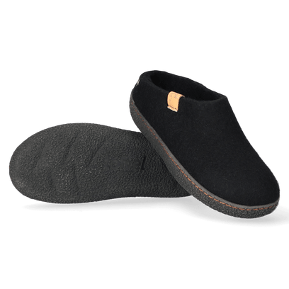 Slipa Wollfilz-Pantoffel Black