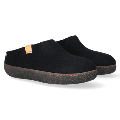 Slipa Wollfilz-Pantoffel Black